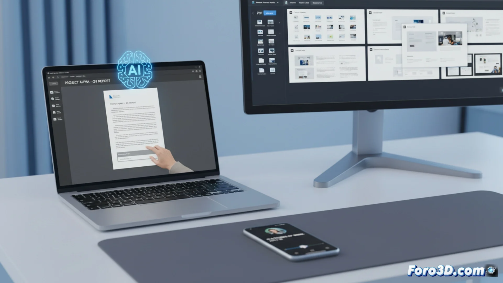 Captura de pantalla de la interfaz de Adobe Acrobat mostrando el nuevo panel de herramientas de inteligencia artificial con opciones para editar, resumir y crear presentaciones a partir de un documento PDF.