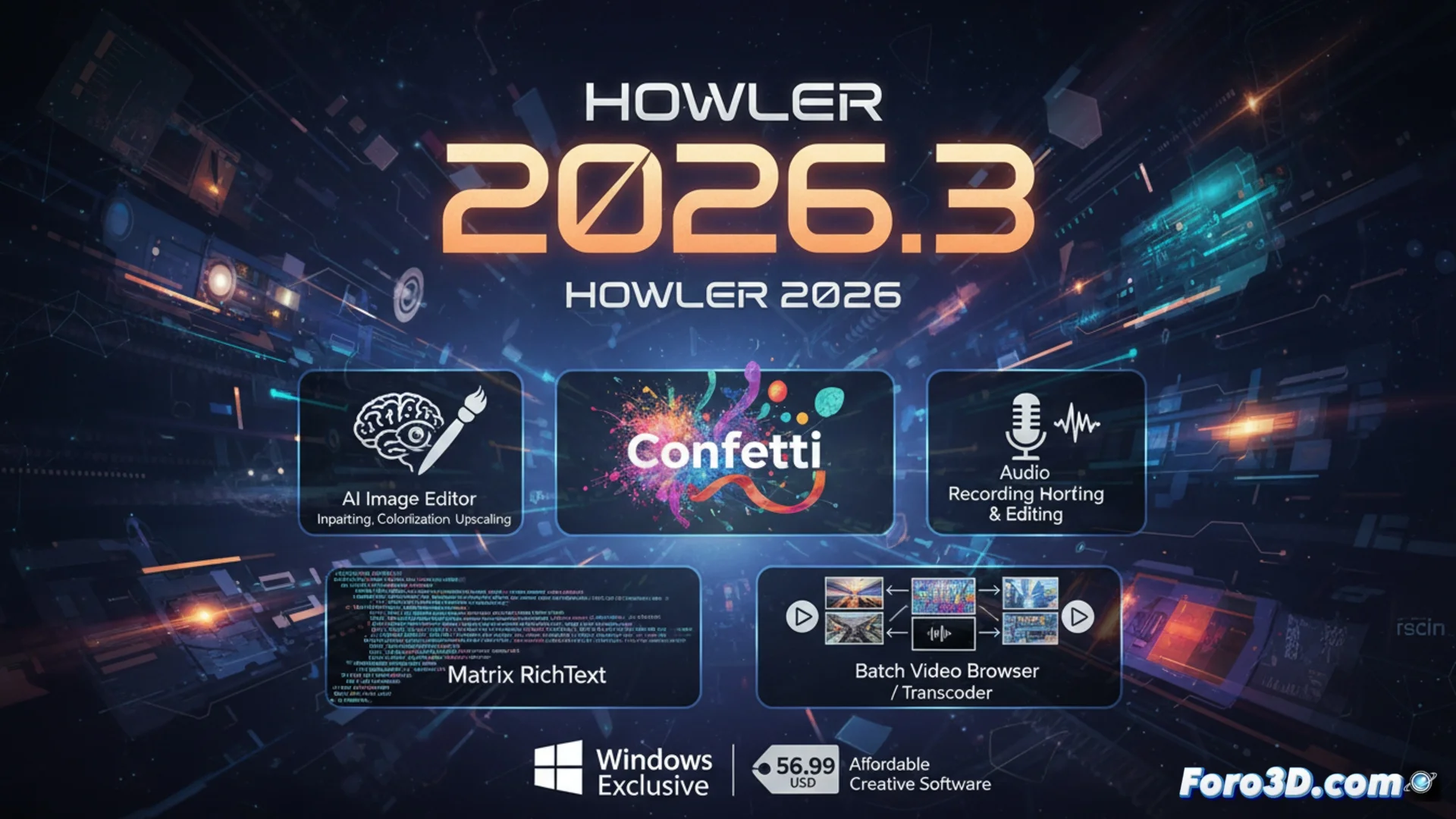 Howler 2026 punto tre aggiunge un editor con IA ed effetti di particelle