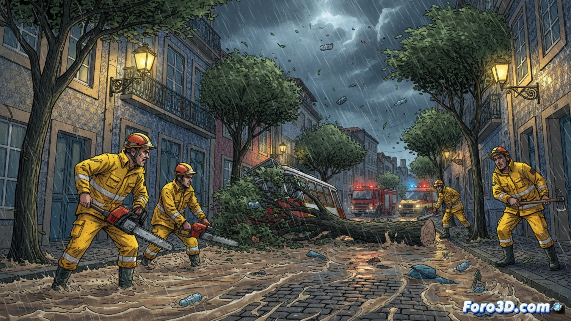 La tempesta Kristin colpisce Porto con venti estremi e inondazioni