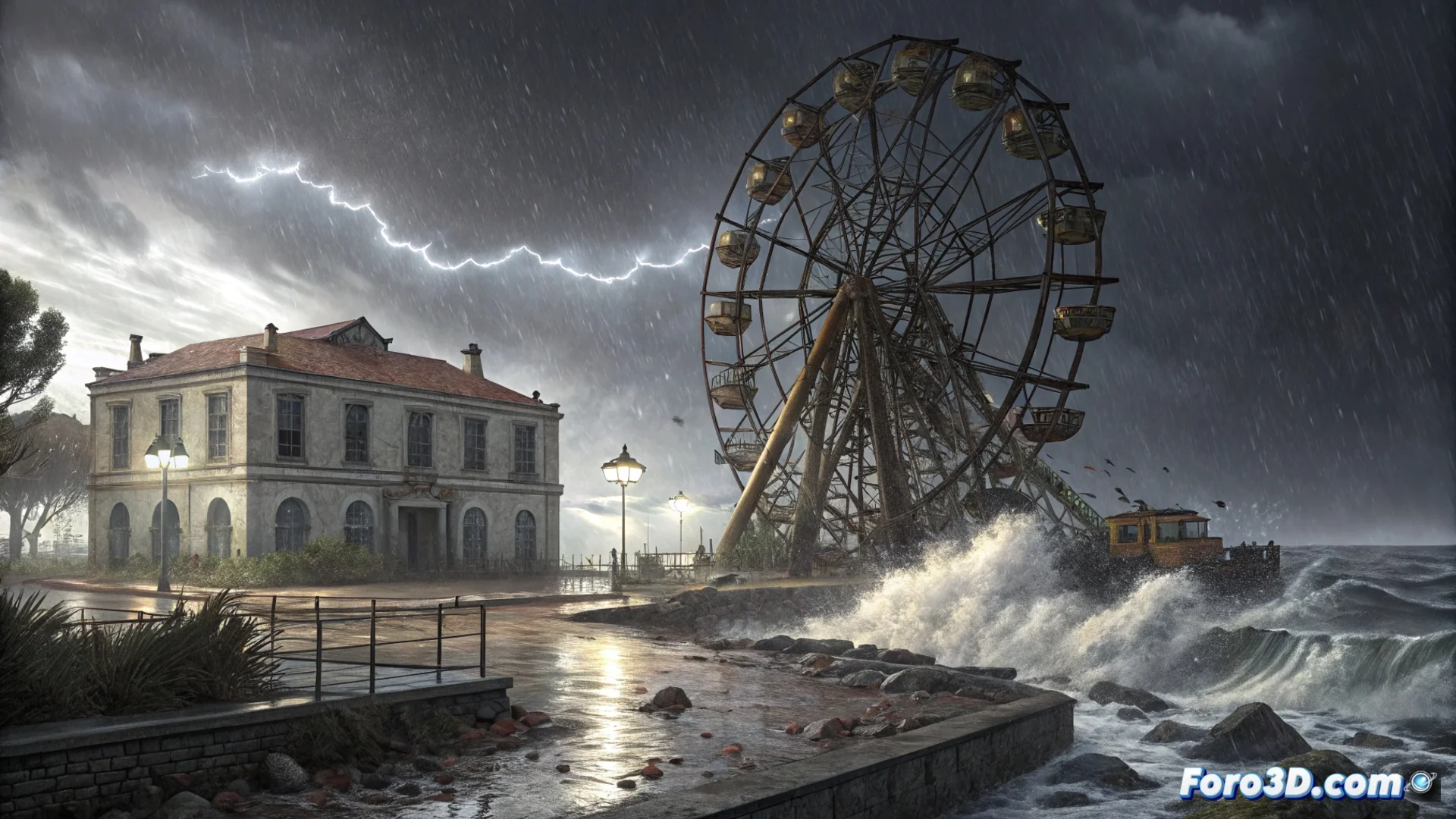 La tempesta Kristin danneggia una ruota panoramica e la stazione di polizia a Figueira da Foz