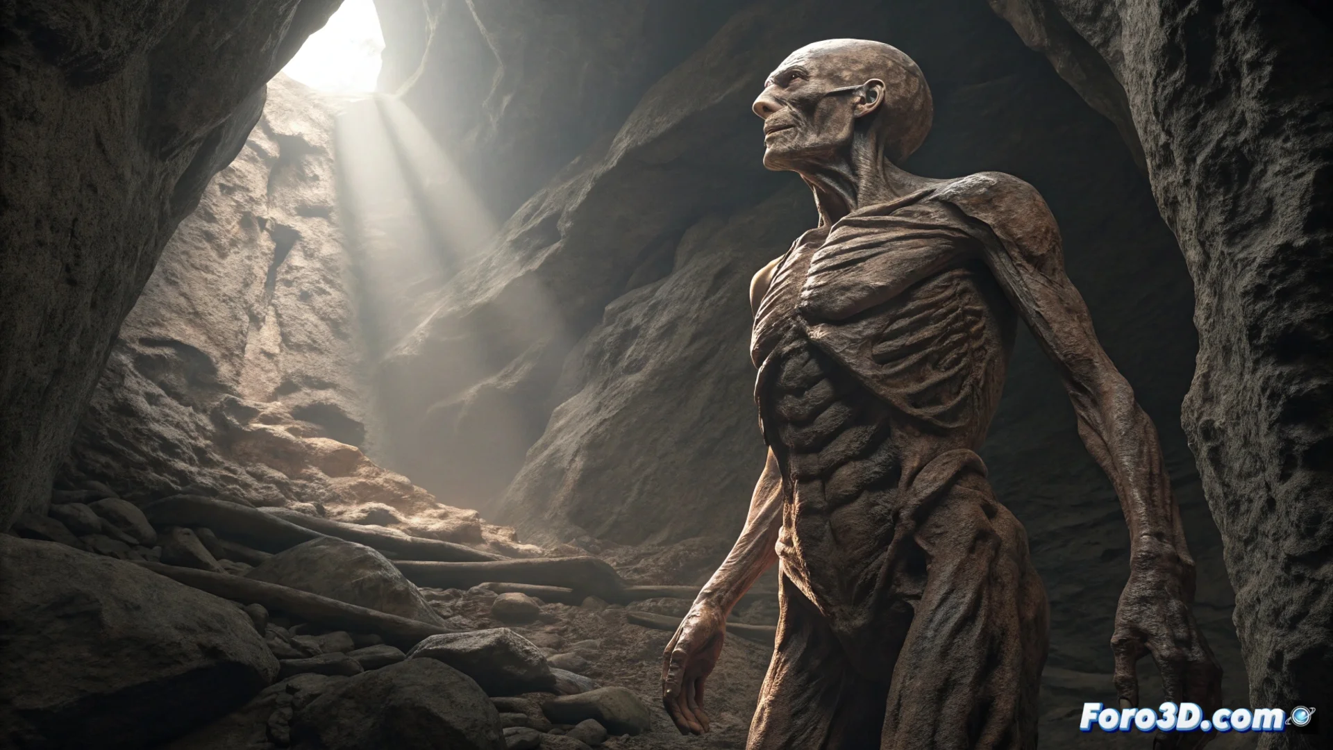 Fotografía que muestra un entorno de cueva seca y oscura, con formaciones rocosas, ilustrando las condiciones ideales para que ocurra la momificación natural de forma espontánea.