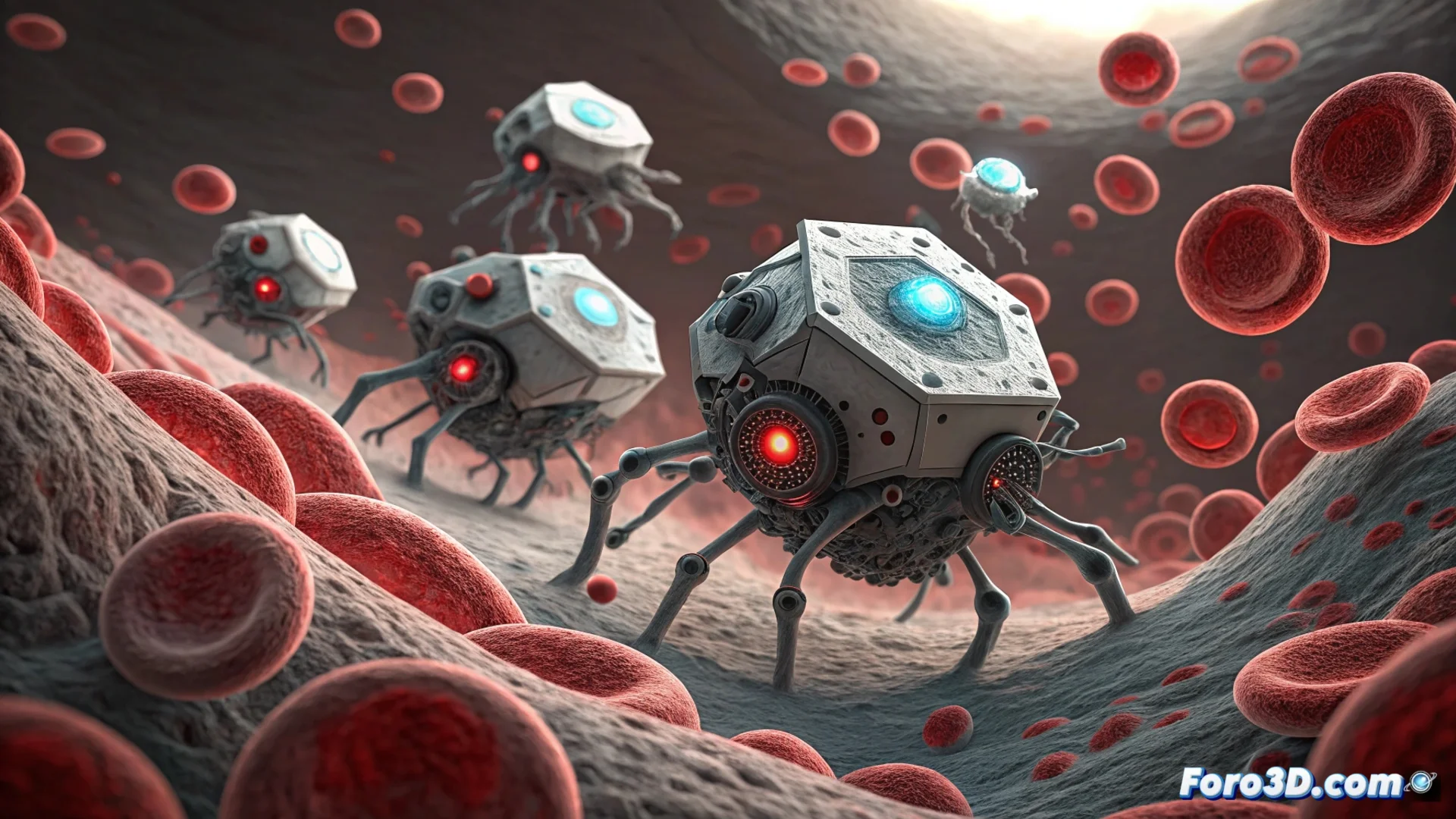 Microscopic Robots That Think and Swim Without Moving Parts