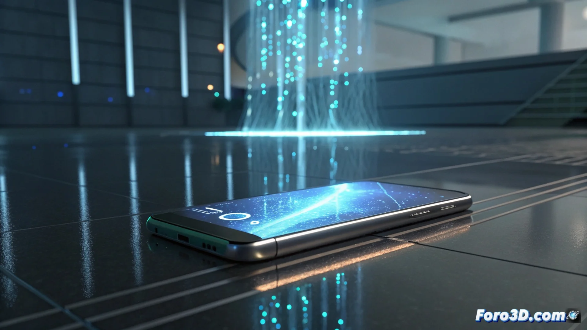 Ilustración conceptual que muestra el logo de Bixby de Samsung fusionándose o interactuando con el logo de Perplexity AI, sobre un fondo de interfaz de usuario moderna y líneas de conexión de datos.