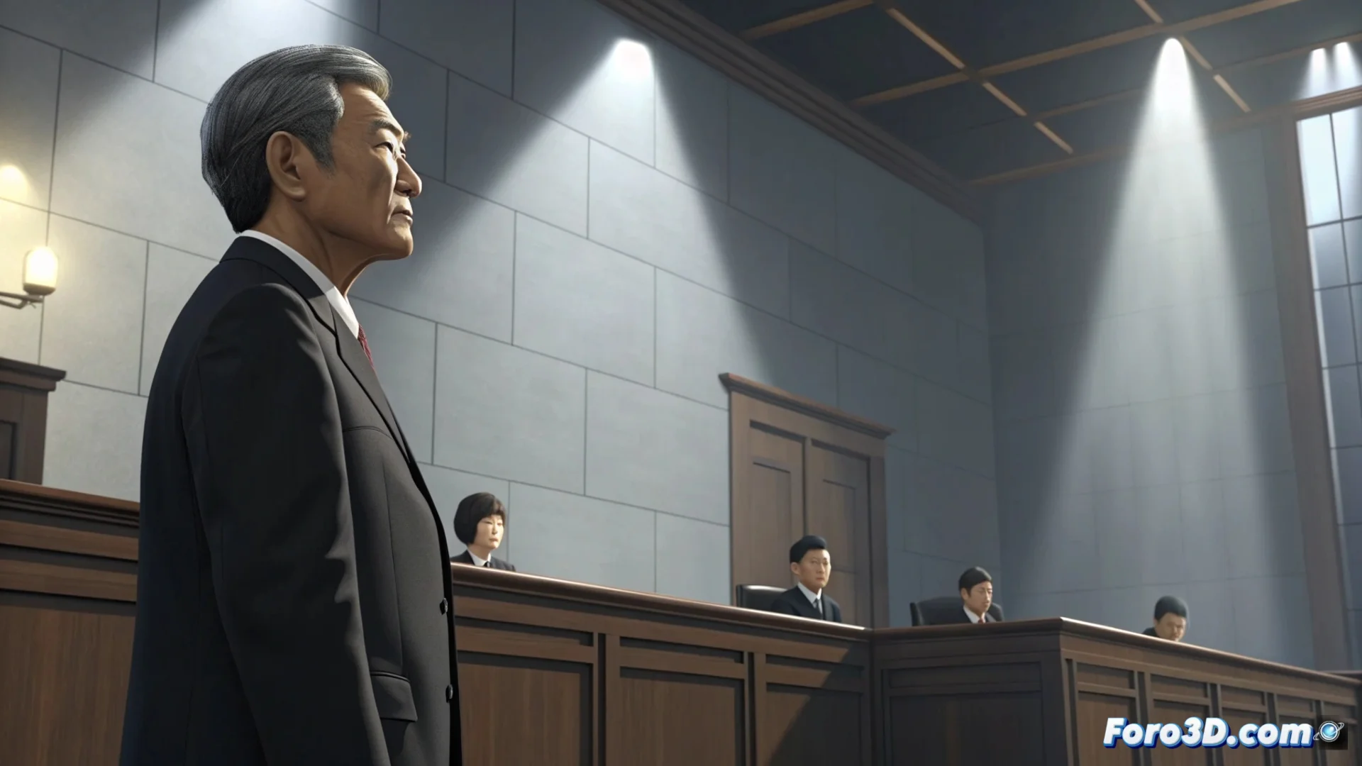 Fotografía del ex primer ministro surcoreano Han Duck-soo con expresión seria, posiblemente durante una comparecencia judicial o en un evento oficial anterior, con un fondo que sugiere un entorno legal o gubernamental.