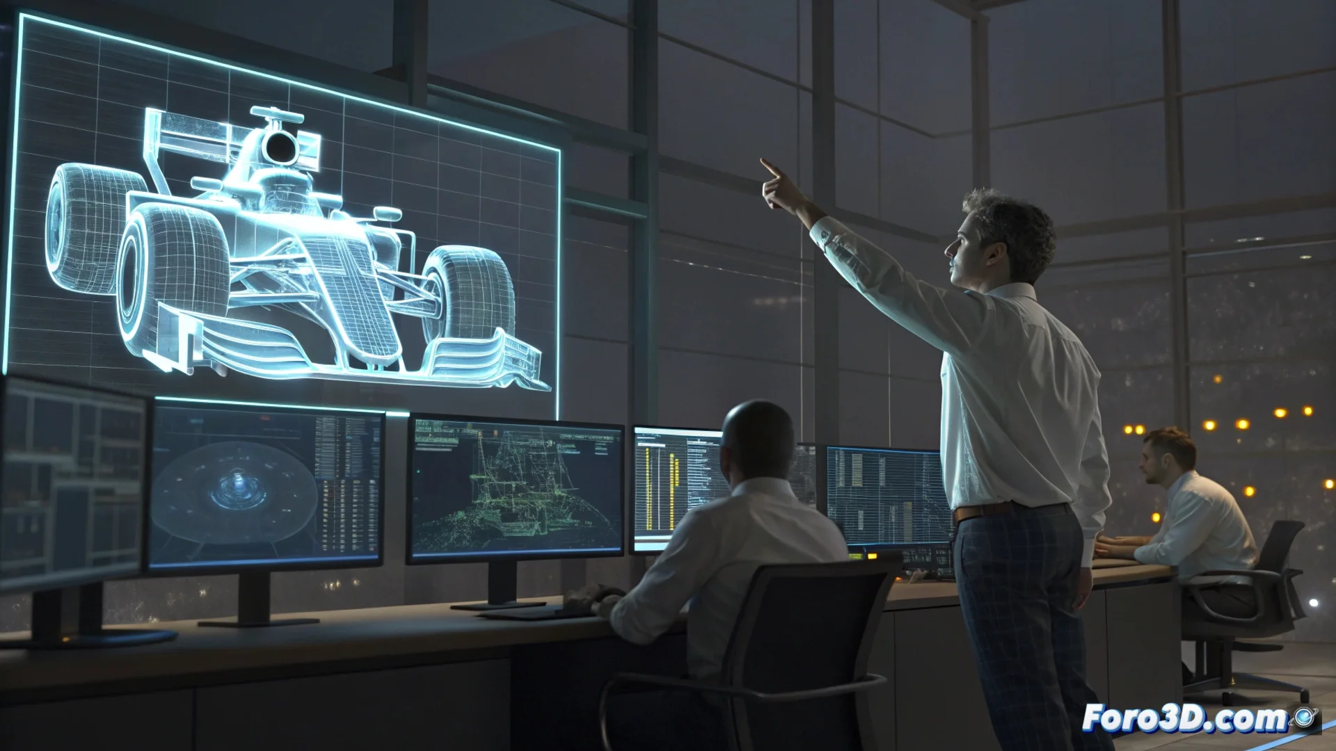 Render o ilustración conceptual del futuro monoplaza Williams F1 para la temporada 2026, mostrando líneas aerodinámicas y detalles del chasis en un fondo de boxes o pista.