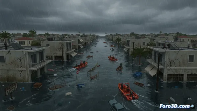 Inundaciones graves en Agiokampos por lluvias torrenciales en Larissa