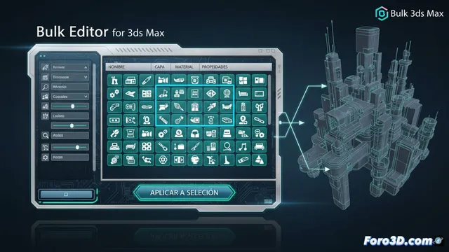Bulk Editor para 3ds Max: Edición Masiva de Objetos