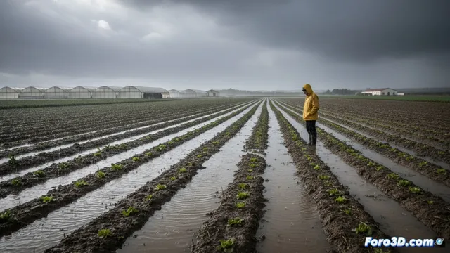 El temporal Kristin daña gravemente los cultivos en el Campo de Gibraltar