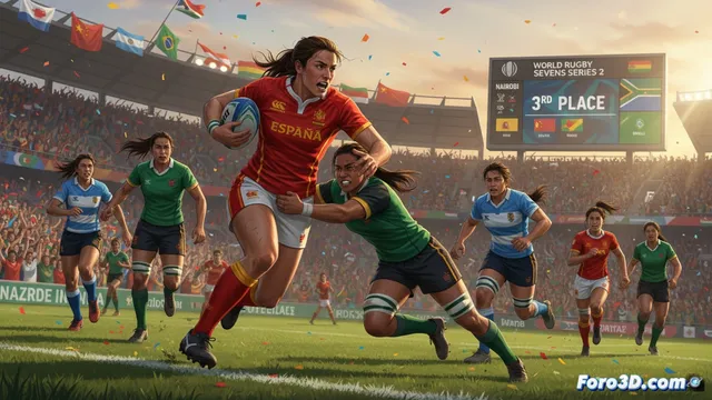 España concluye tercera en la primera parada de las Series Mundiales 2 de rugby seven