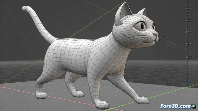 Cómo animar un gato caminando en Blender paso a paso