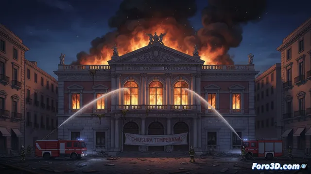Incendio afecta al Teatro Sannazaro en Nápoles, cierre temporal