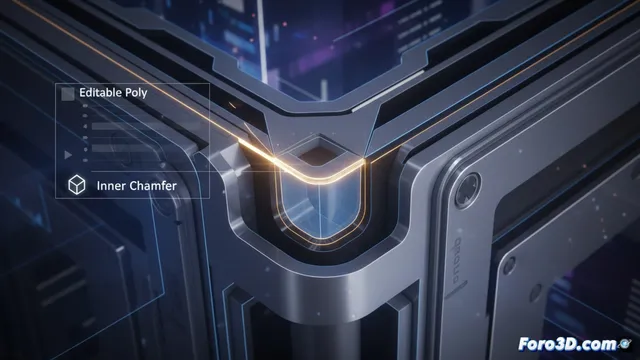 Inner Chamfer: Chaflán para esquinas interiores en Editable Poly