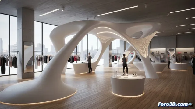 Lululemon usa impresión 3D a gran escala en el diseño de su tienda de Múnich