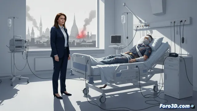 Meloni visita a policías heridos en disturbios de Turín y califica los ataques como tentativa de homicidio