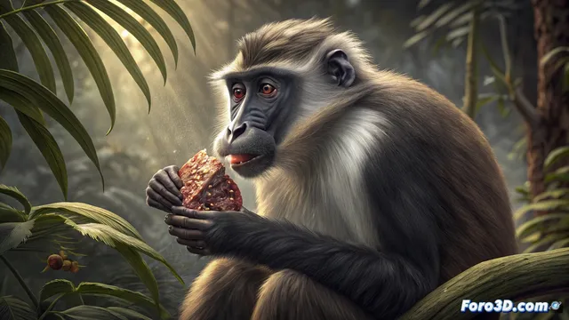 Mono contrae viruela del mono al comer ardilla en Costa de Marfil