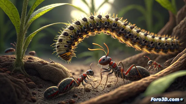 Orugas que 'hablan' con hormigas usando vibraciones rítmicas