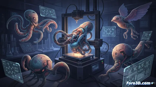 Robots blandos programables que cambian de forma con impresión 3D multimaterial