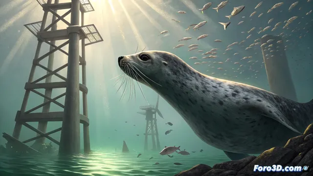 Las focas convierten los parques eólicos marinos en su restaurante favorito