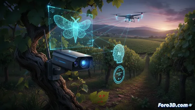 Sistema con IA y 3D monitoriza la polilla de la vid a distancia