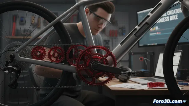 Transmisión para bicicleta sin cadena, impresa en 3D y funcional