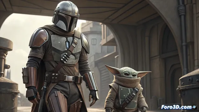 Un guard-droid con armadura mandaloriana en el tráiler de The Mandalorian and Grogu