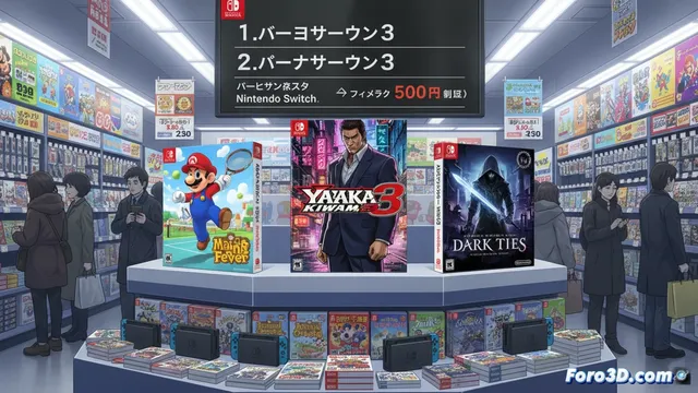 Ventas en Japón: Mario Tennis, Yakuza y Dark Ties lideran el ranking