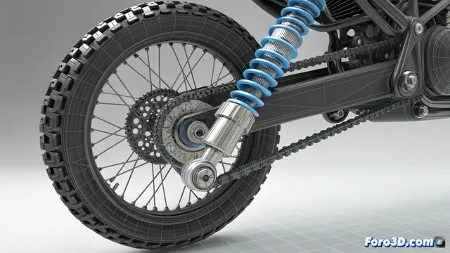 Vincular un amortiguador dinámico al chasis de una moto en 3ds Max