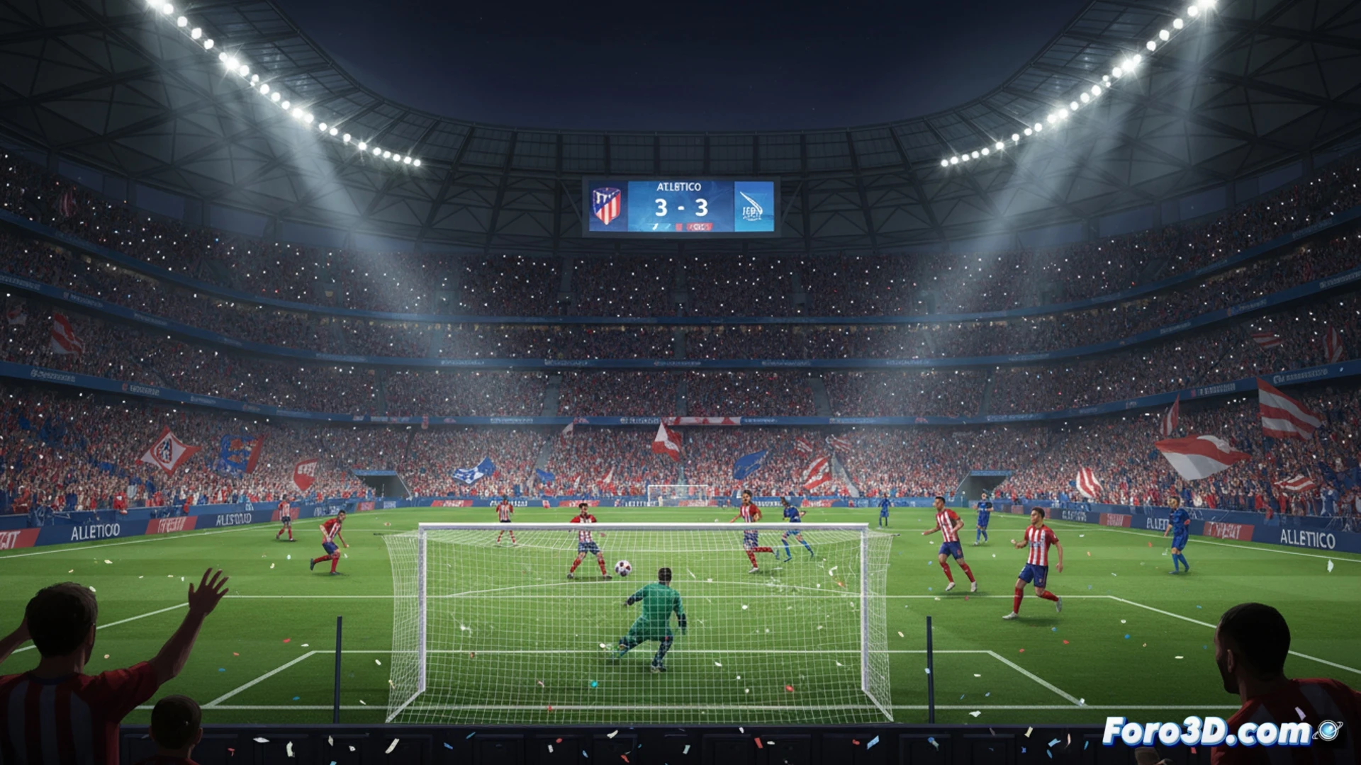 Un Metropolitano vibrante, con la afición rojiblanca en pie, presionando en un partido crucial de Champions contra el Brujas.