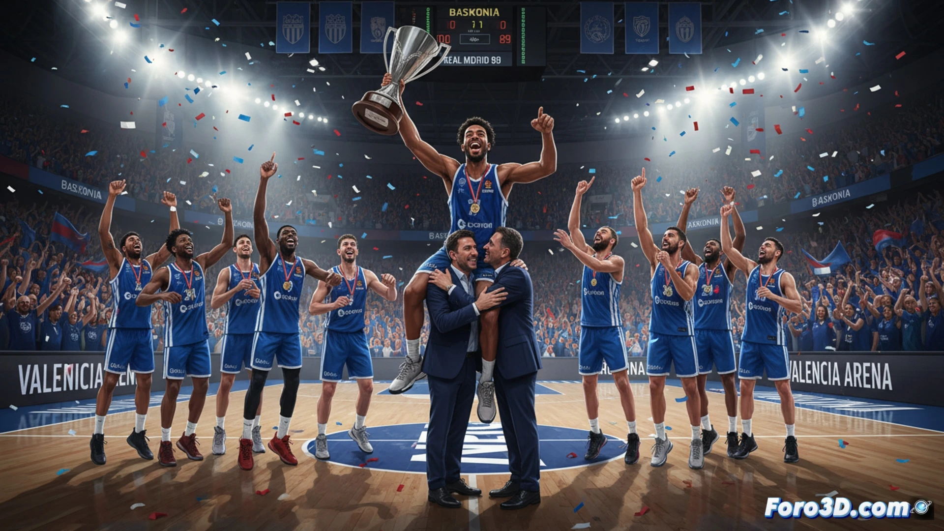 El Baskonia celebra su séptima Copa del Rey tras 17 años, con Luwawu-Cabarrot liderando la victoria sobre el Real Madrid en Valencia.