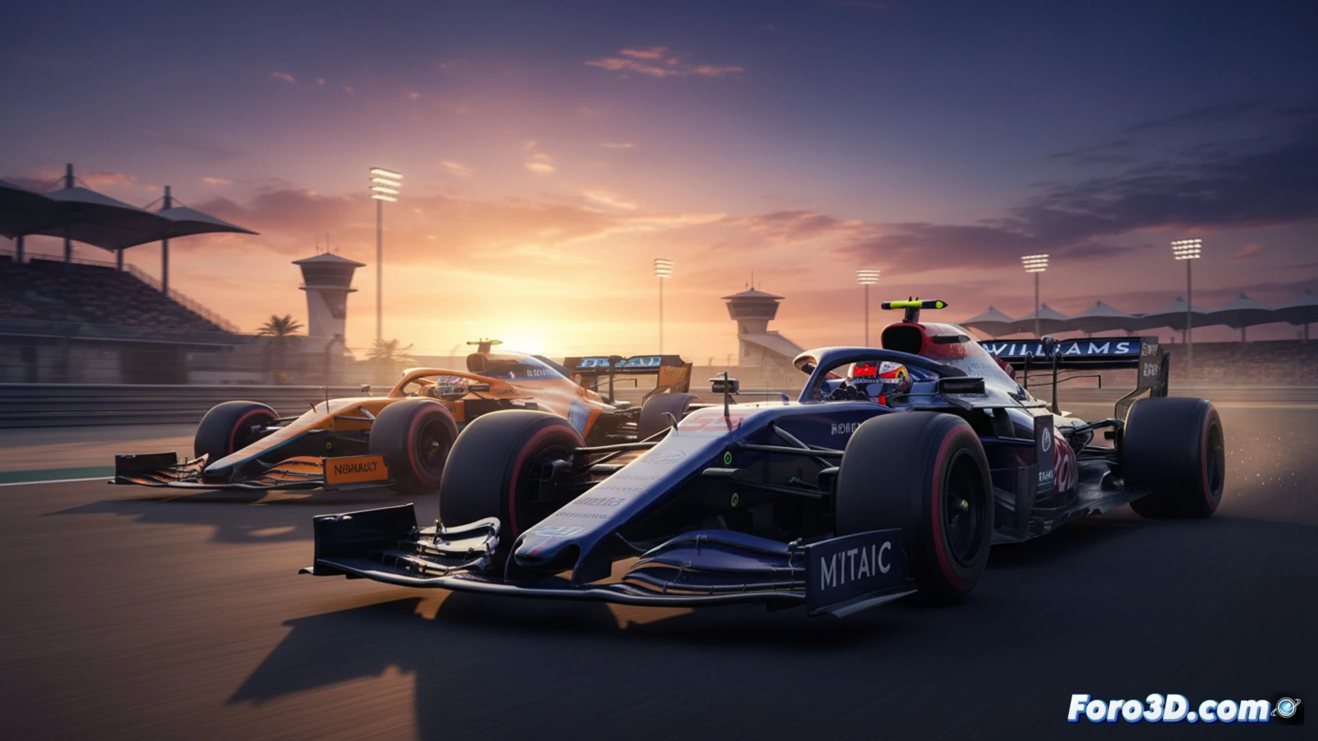 Carlos Sainz conduciendo el nuevo monoplaza Williams FW46 durante la primera jornada de test de pretemporada en el Circuito Internacional de Baréin, Sakhir.