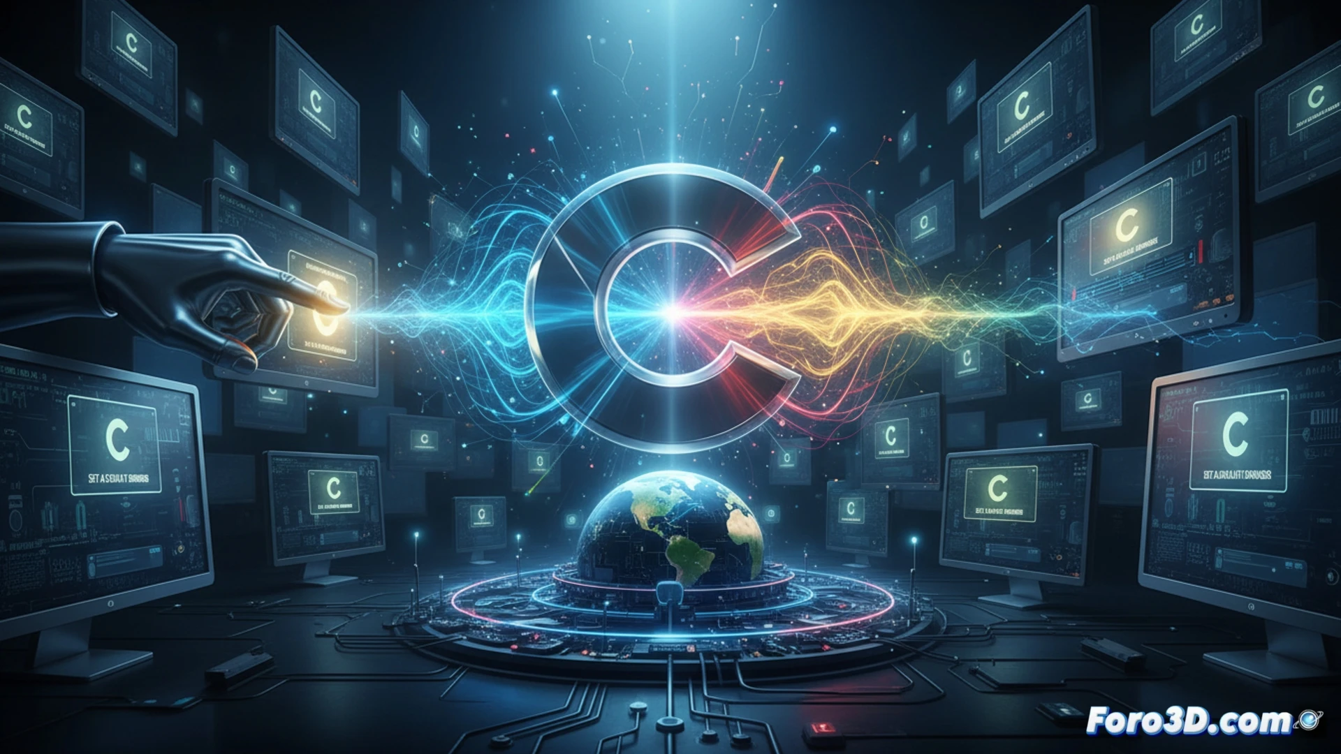 Ventana emergente de Chrome en primer plano, con opción Hacer predeterminado destacada, sobre un escritorio con otros iconos de navegadores desdibujados.