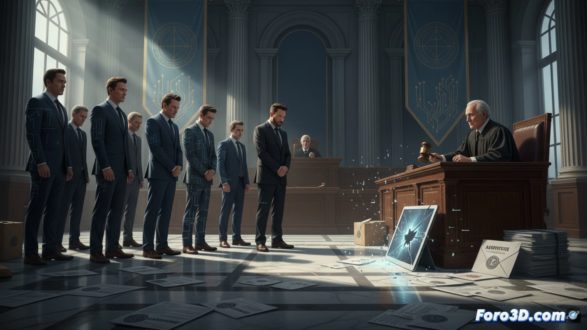 Un hombre firma un sobre de voto ausente, mientras un sello oficial de GEORGIA y un logotipo de un comité político se superponen en la imagen.