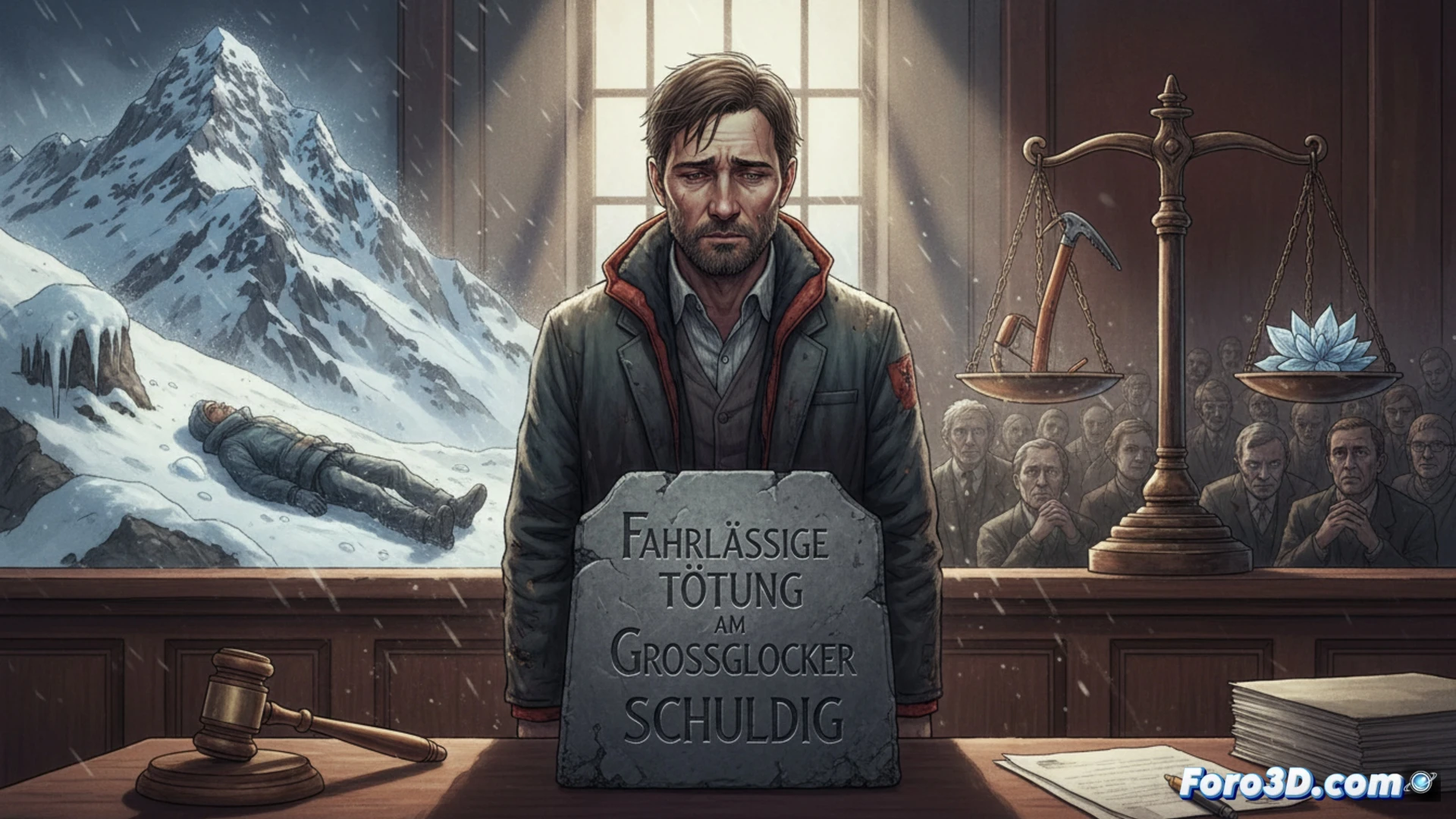 Alpinista condenado tras dejar a su novia sola en la cumbre del Grossglockner durante una tormenta, buscando ayuda sin activar correctamente las señales de emergencia.