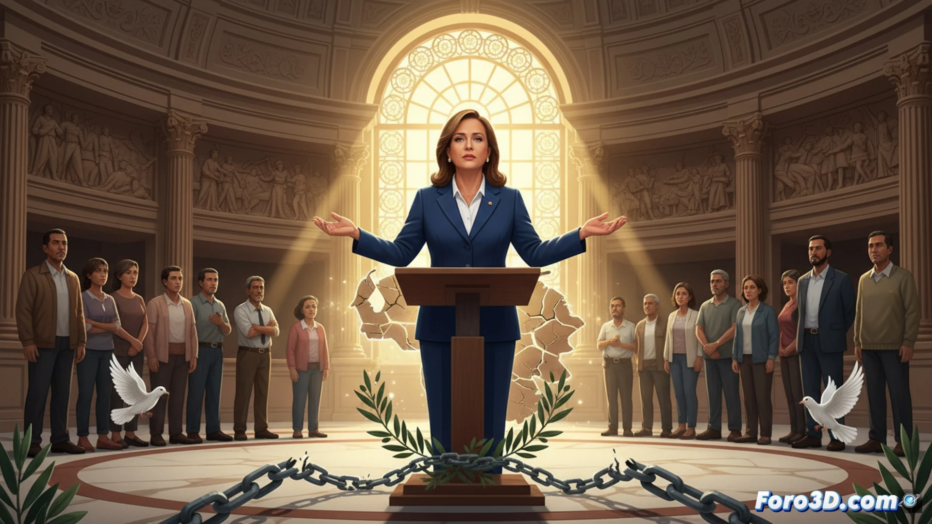 Delcy Rodríguez dialoga con víctimas, destacando la ley de amnistía y un programa de reparación integral para la reconciliación nacional.