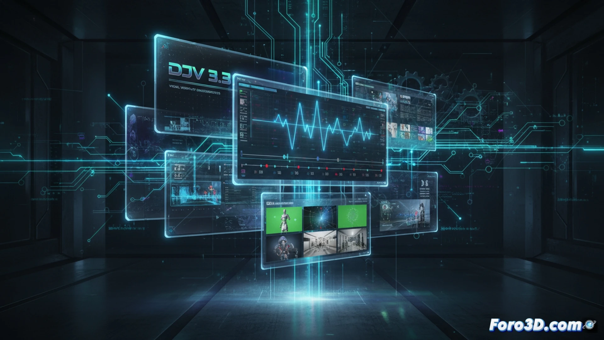 Un artista revisa secuencias VFX en DJV 3.3, con su interfaz limpia y herramientas de análisis en pantalla, optimizando su flujo de trabajo visual.