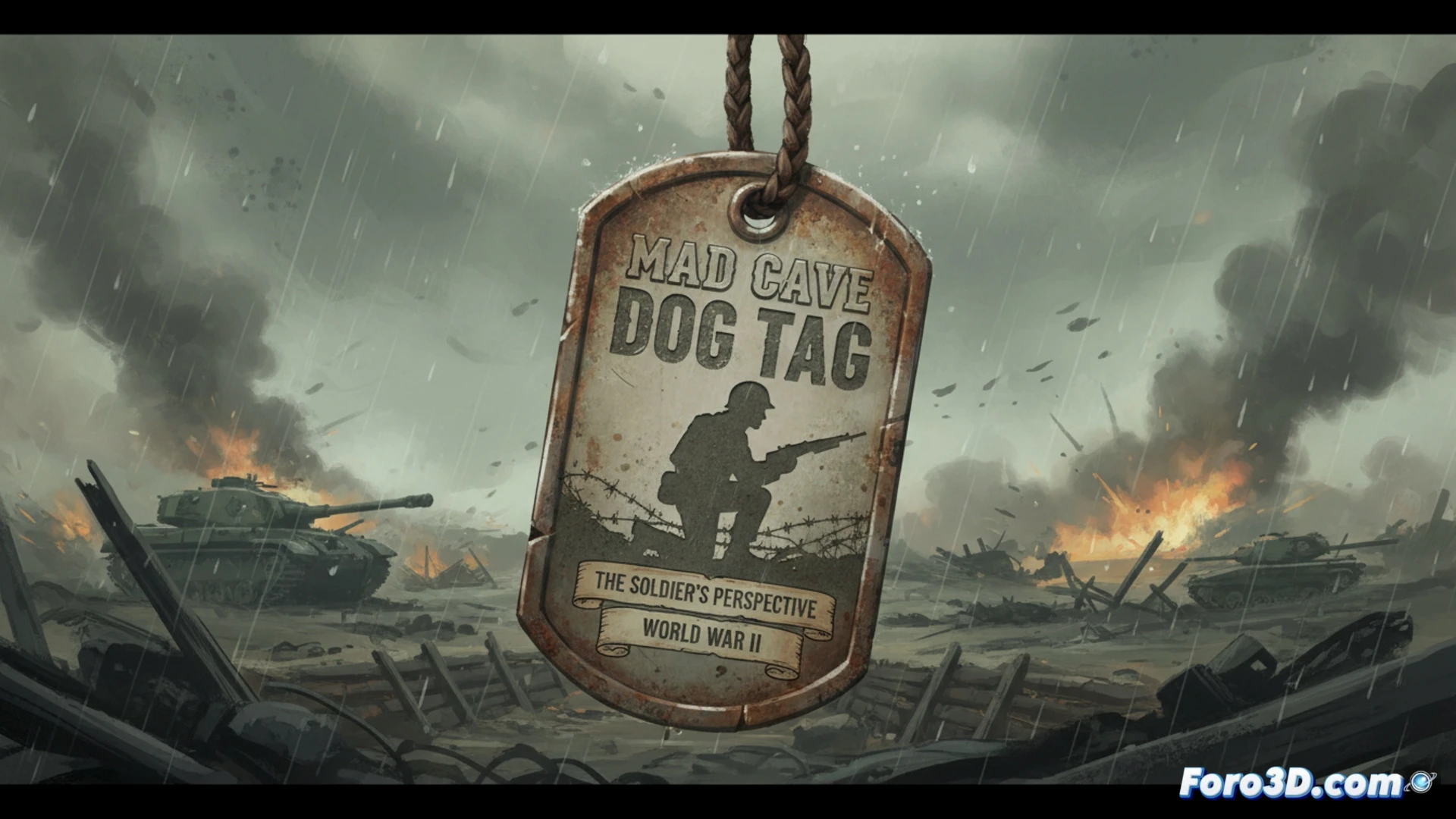 Un soldado, Tom Fuller, observa el caos de Normandía. Su expresión muestra el peso de la guerra, lejos de toda épica, reflejando la crudeza y los sacrificios anónimos.