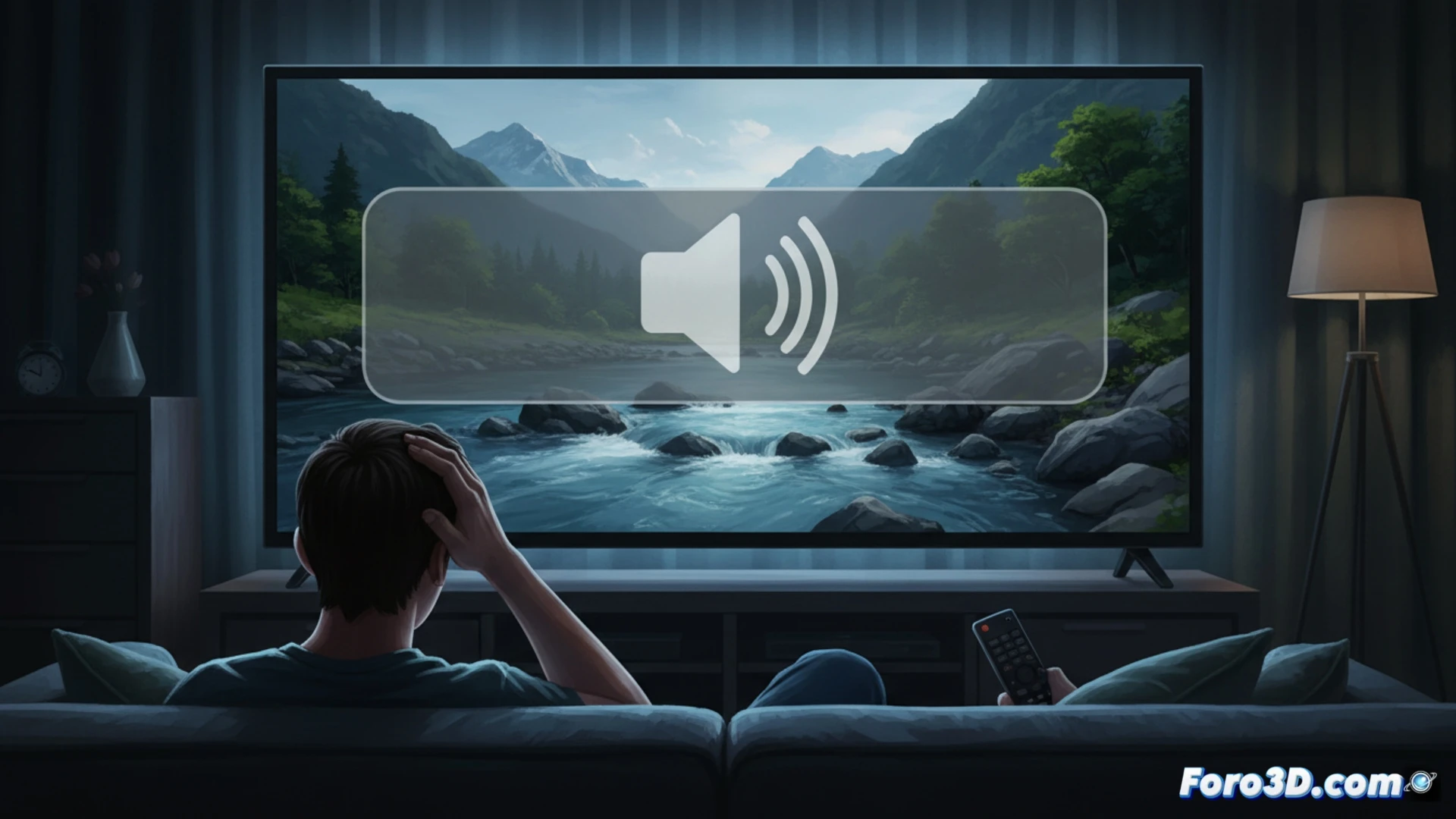 Un enorme indicador de volumen en una TV Samsung de 77