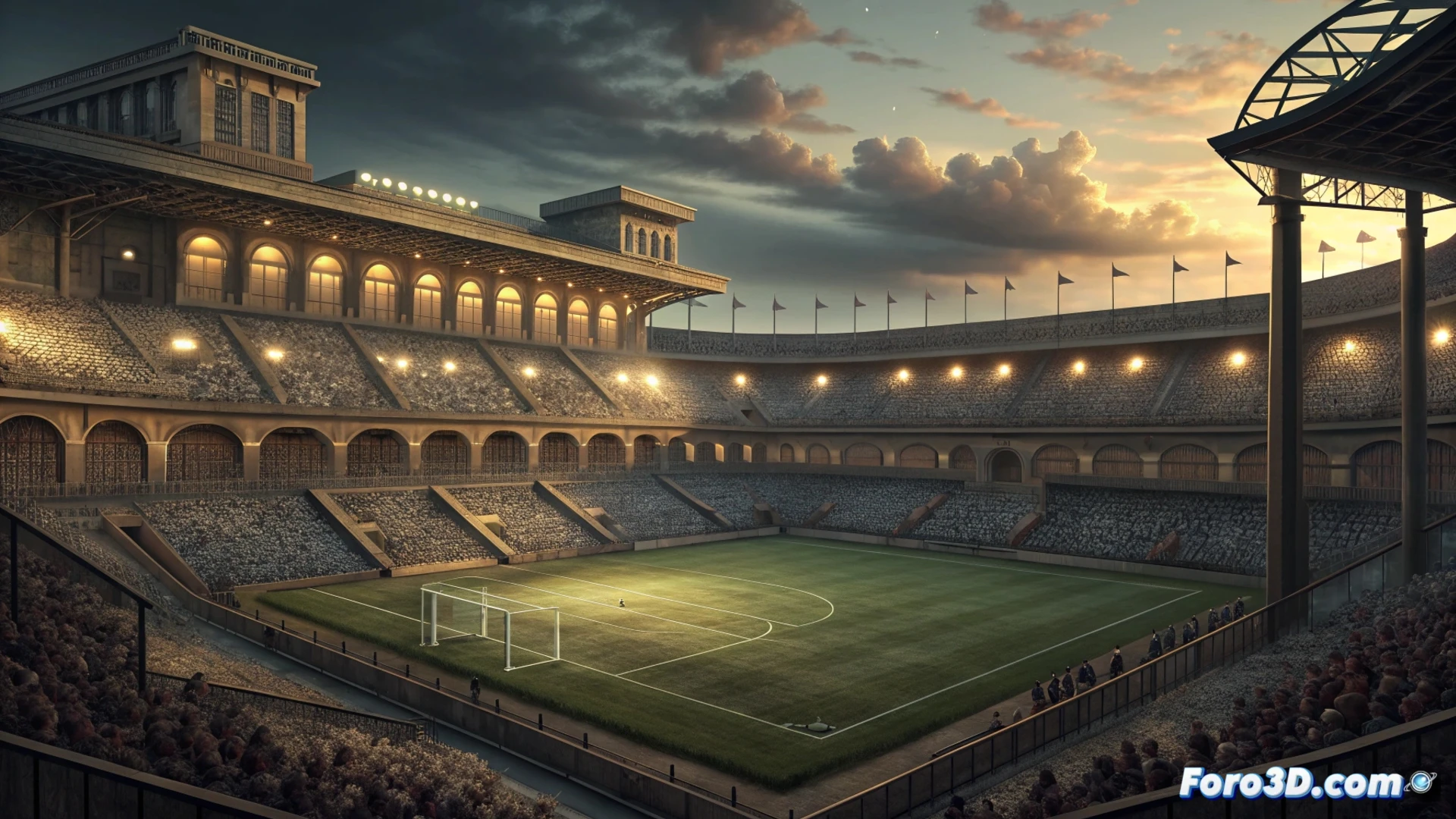 Entrenador observa el campo con gesto preocupado, mientras en la pantalla se reflejan los resultados de las tres derrotas consecutivas del equipo.