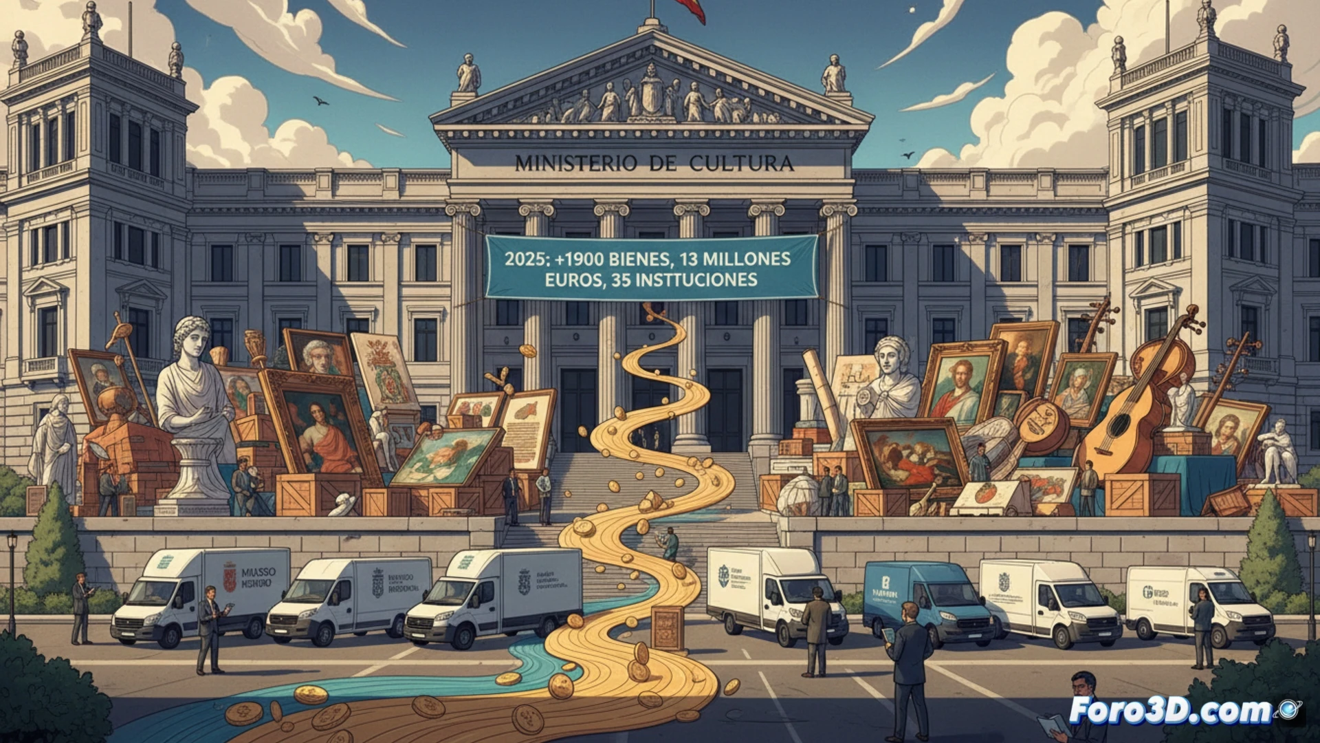 Le ministère de la Culture a acheté en vingt vingt-cinq plus de mille neuf cents biens pour treize millions d'euros qui iront à trente-cinq institutions 🏛️