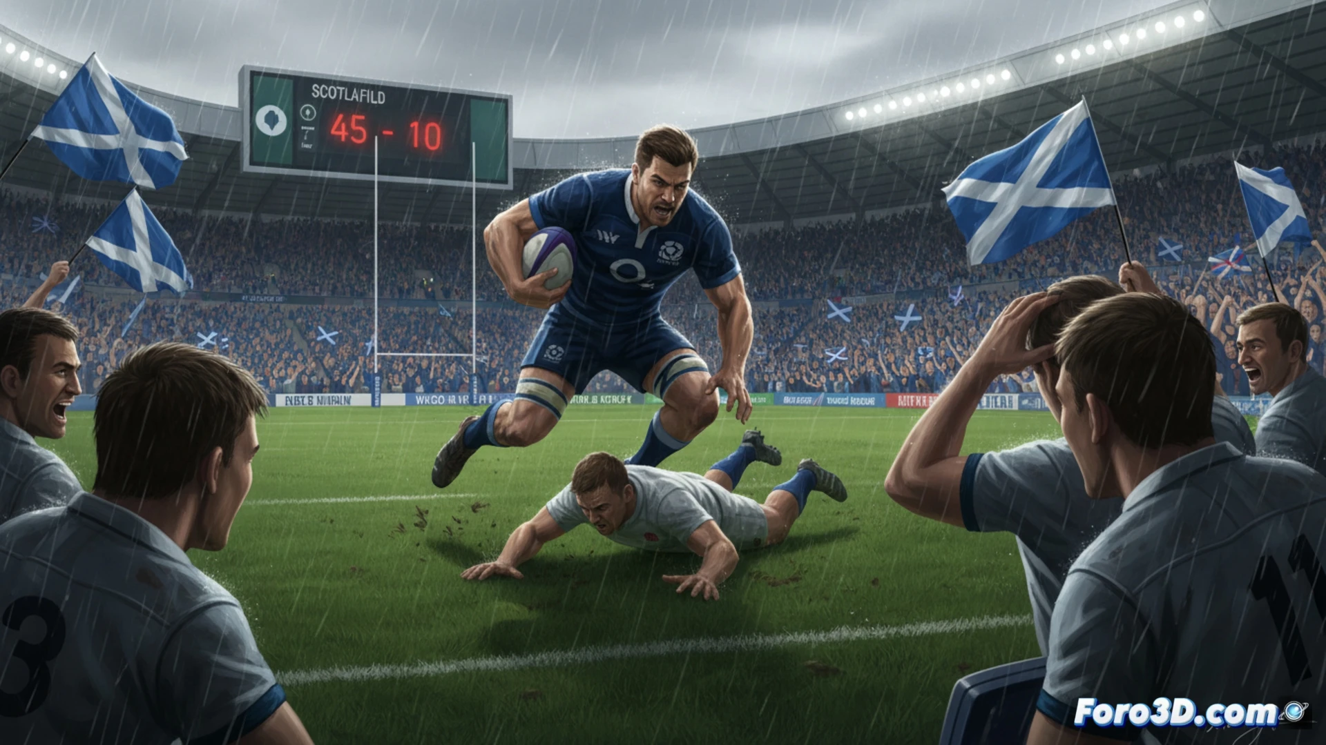 Escocia celebra un ensayo en Murrayfield, dominando a una Inglaterra descolocada en el Seis Naciones.