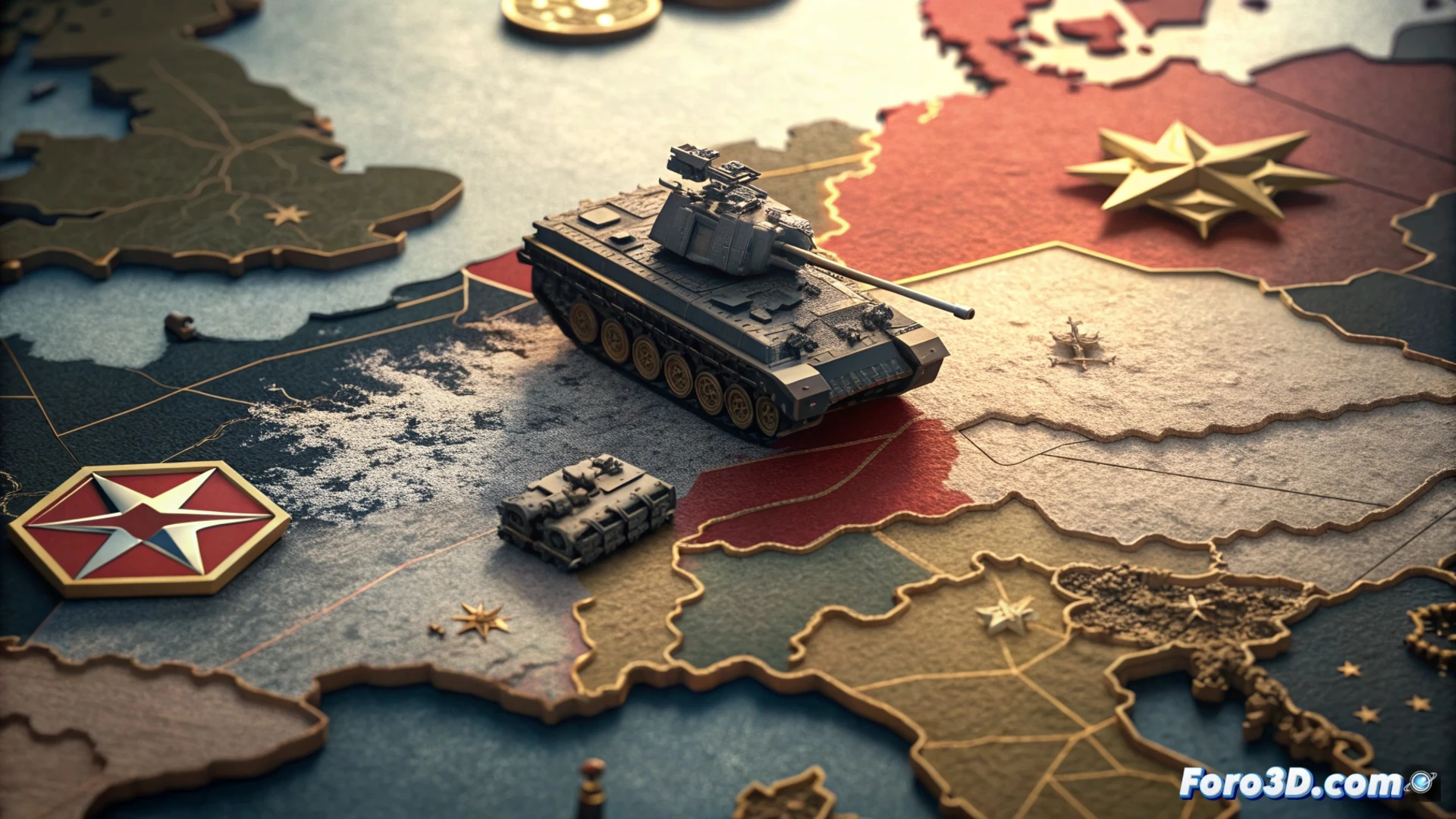 Un mapa de Europa con gráficos ascendentes de gasto militar sobre países clave, reflejando una transformación estratégica.