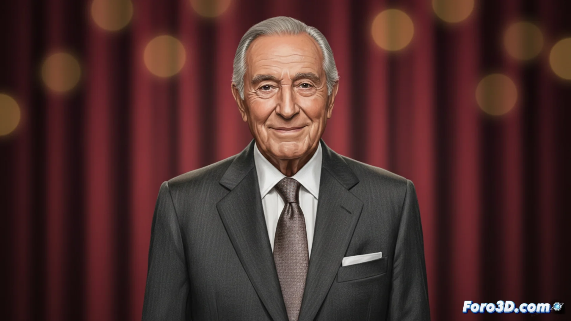 Fotografía del actor y cómico Fernando Esteso sonriendo, con su característica expresión pícara, en un primer plano.