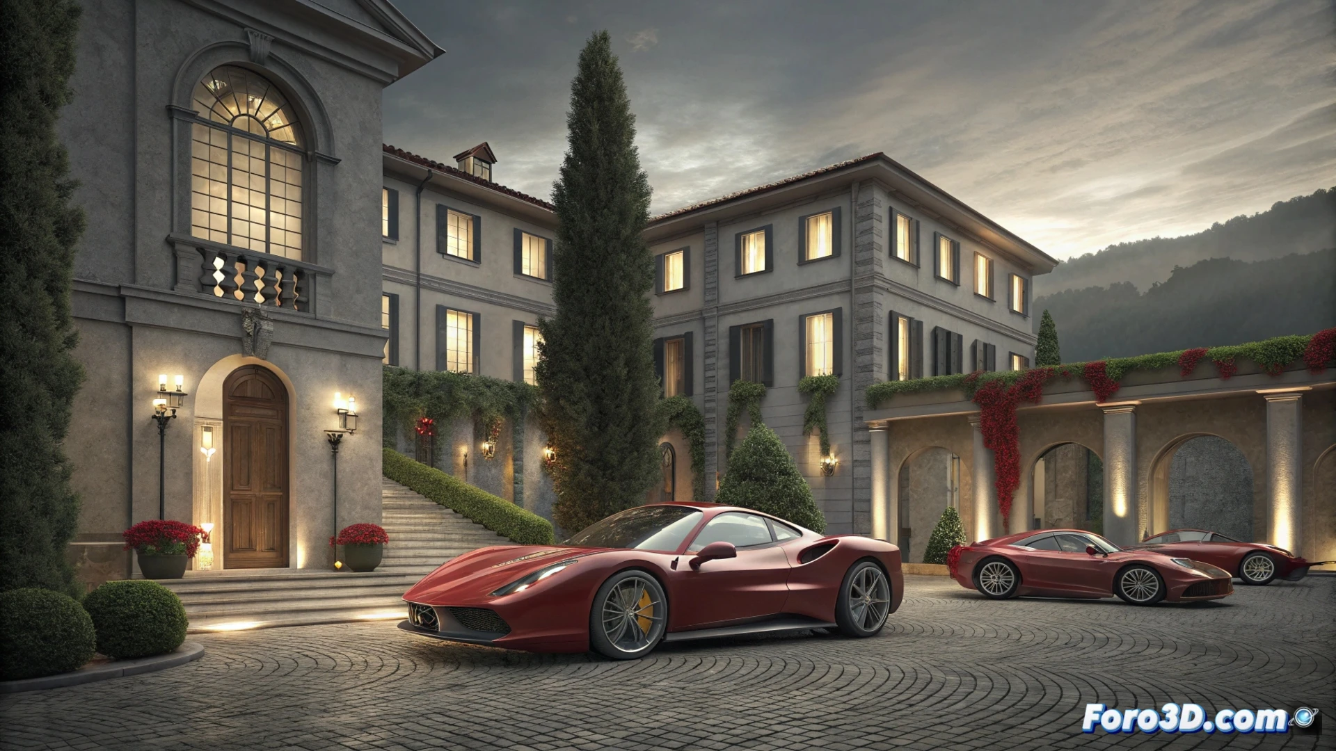 Un empleado de Ferrari sonríe junto a un superdeportivo, sosteniendo un sobre con el logotipo de la marca y el texto Bonus Record 2025.