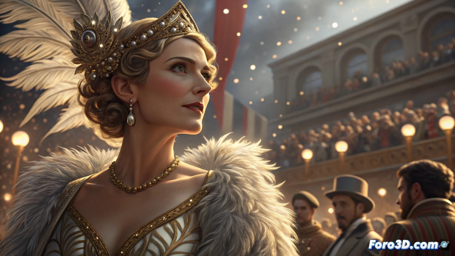 Pilar Fogliati, como Uvetta, elegancia excéntrica en el escenario de Sanremo, sorprendiendo a los presentadores con su peculiar curiosidad.