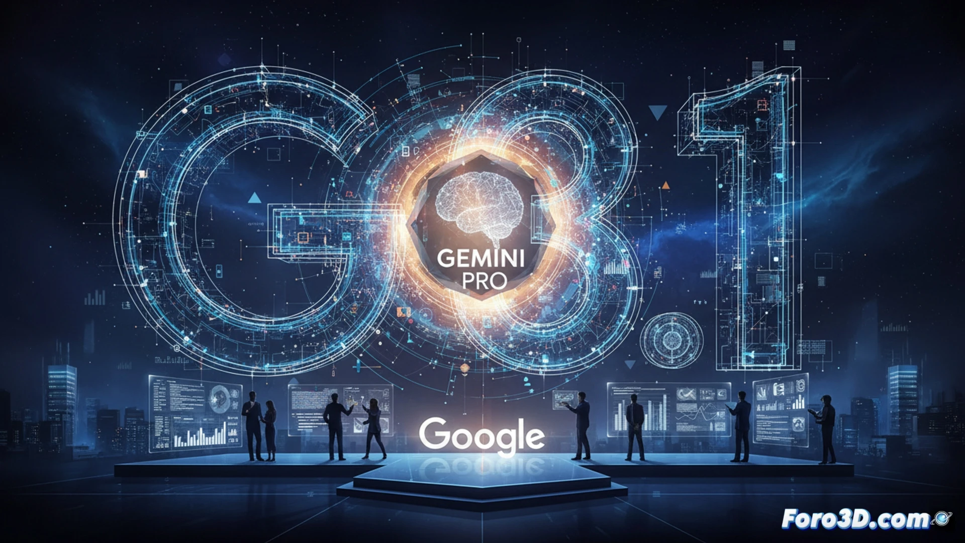 Un cerebro digital brillante, con circuitos que se ramifican como ideas complejas, sobre un fondo de código.