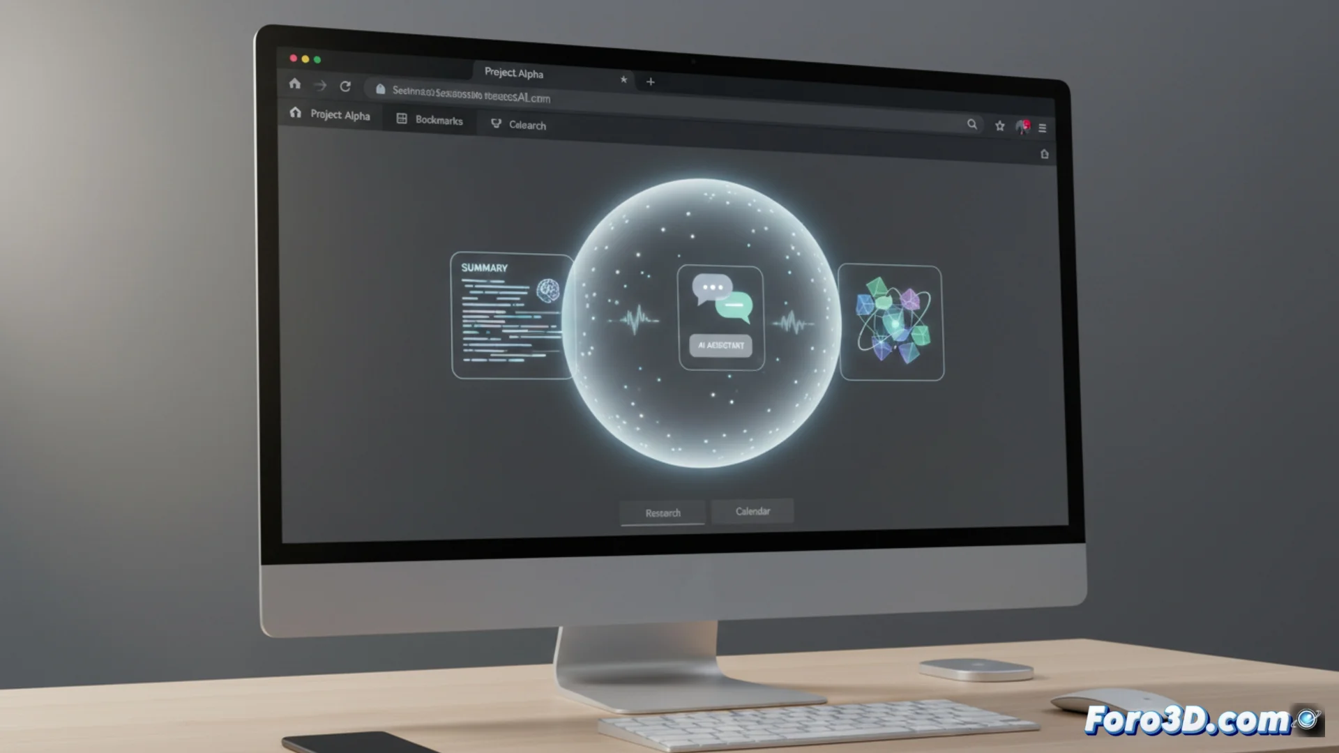 Captura de pantalla conceptual del navegador Disco de Google mostrando varias pestañas activas transformadas en mini-aplicaciones de IA con interfaces visuales distintas.