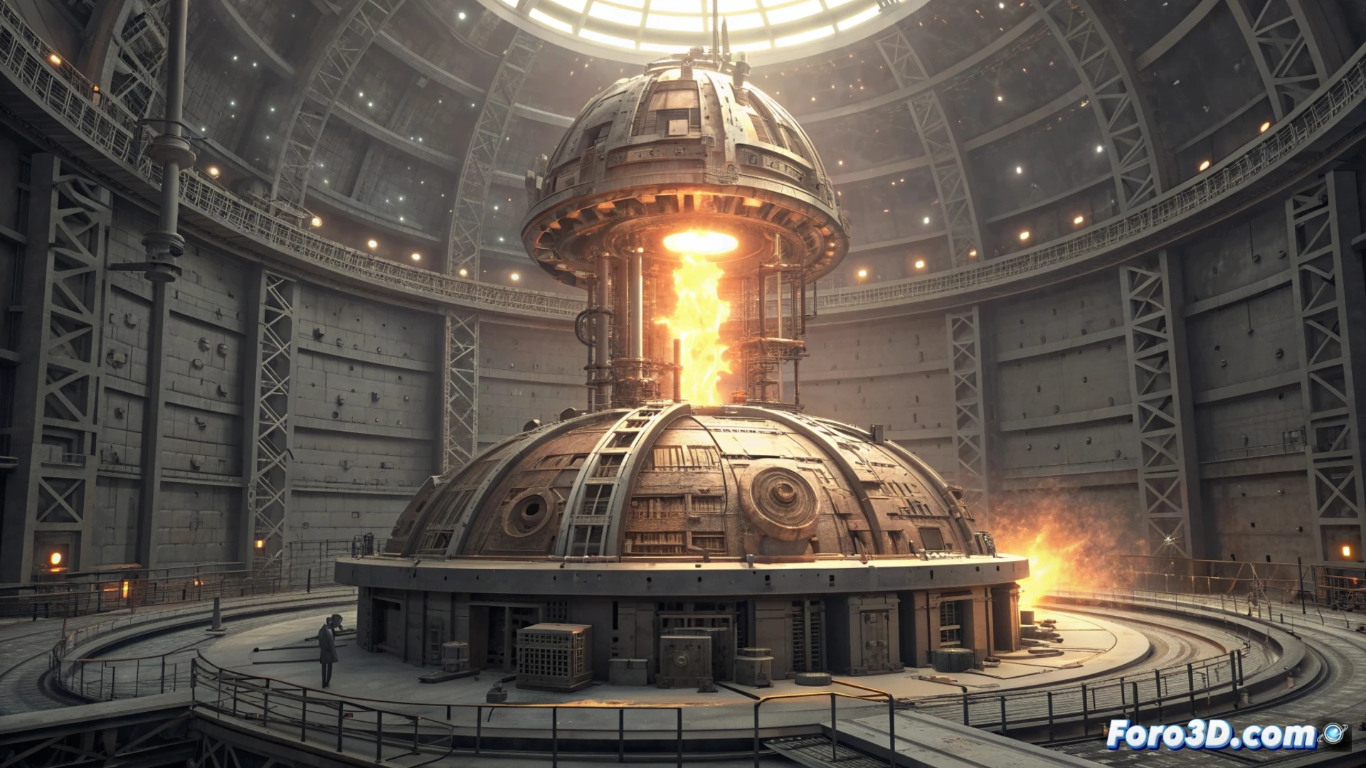 Prototipo Polaris de Helion Energy: plasma brillante a 150 millones de grados Celsius en su reactor cilíndrico.