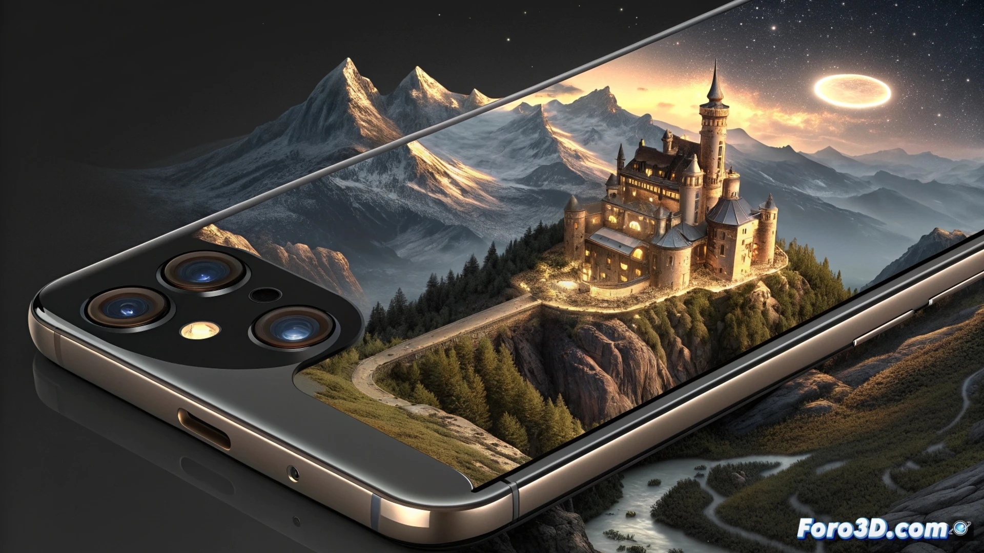 Un elegante Honor Magic 8 Pro sobre fondo oscuro, su cámara principal de 200 MP brillando, junto a un ícono de batería llena que simboliza su gran autonomía.