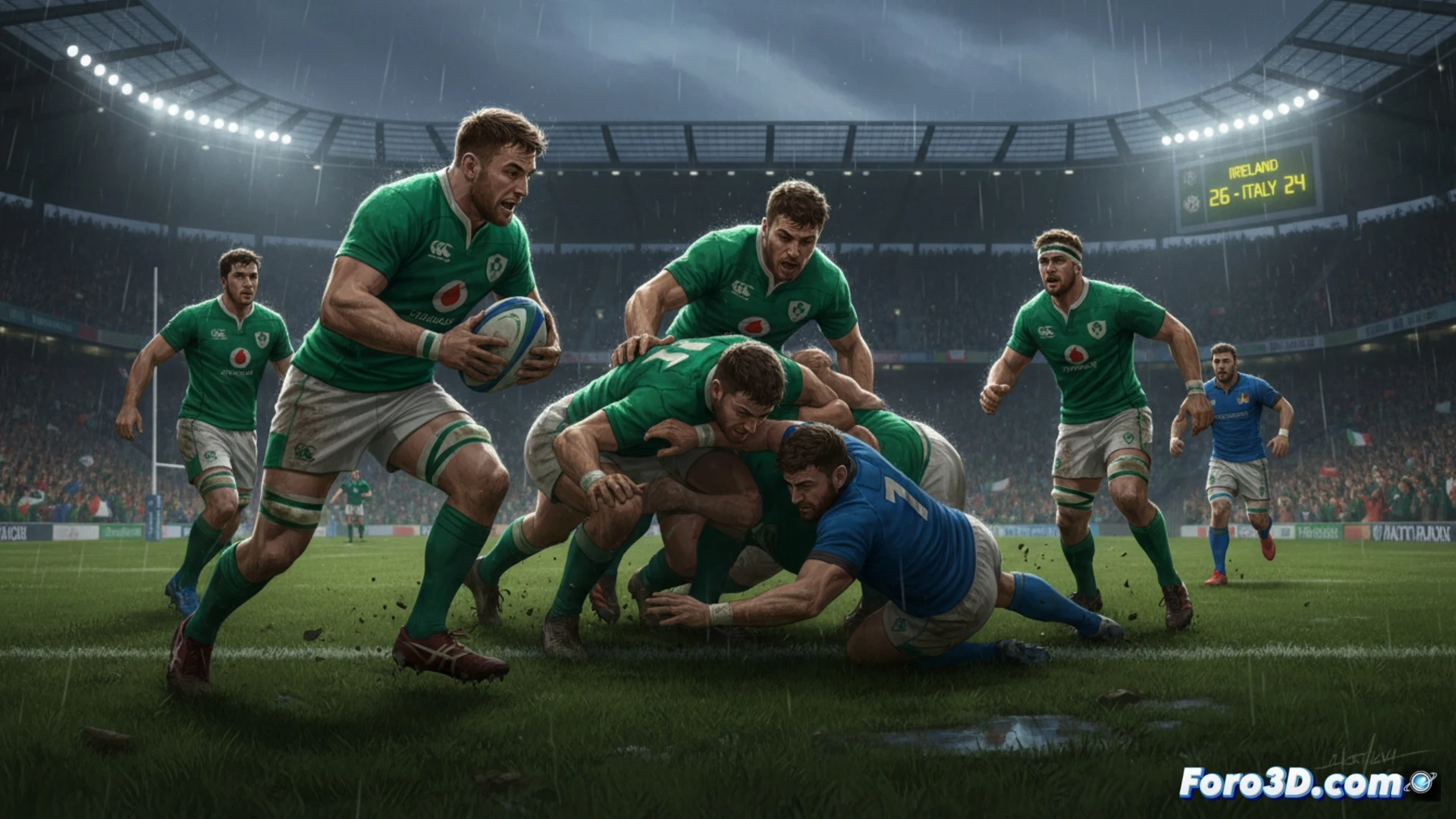 Irlandesas celebran un triunfo ajustado en Dublín, con Italia presionando hasta el final en un partido de rugby intenso.