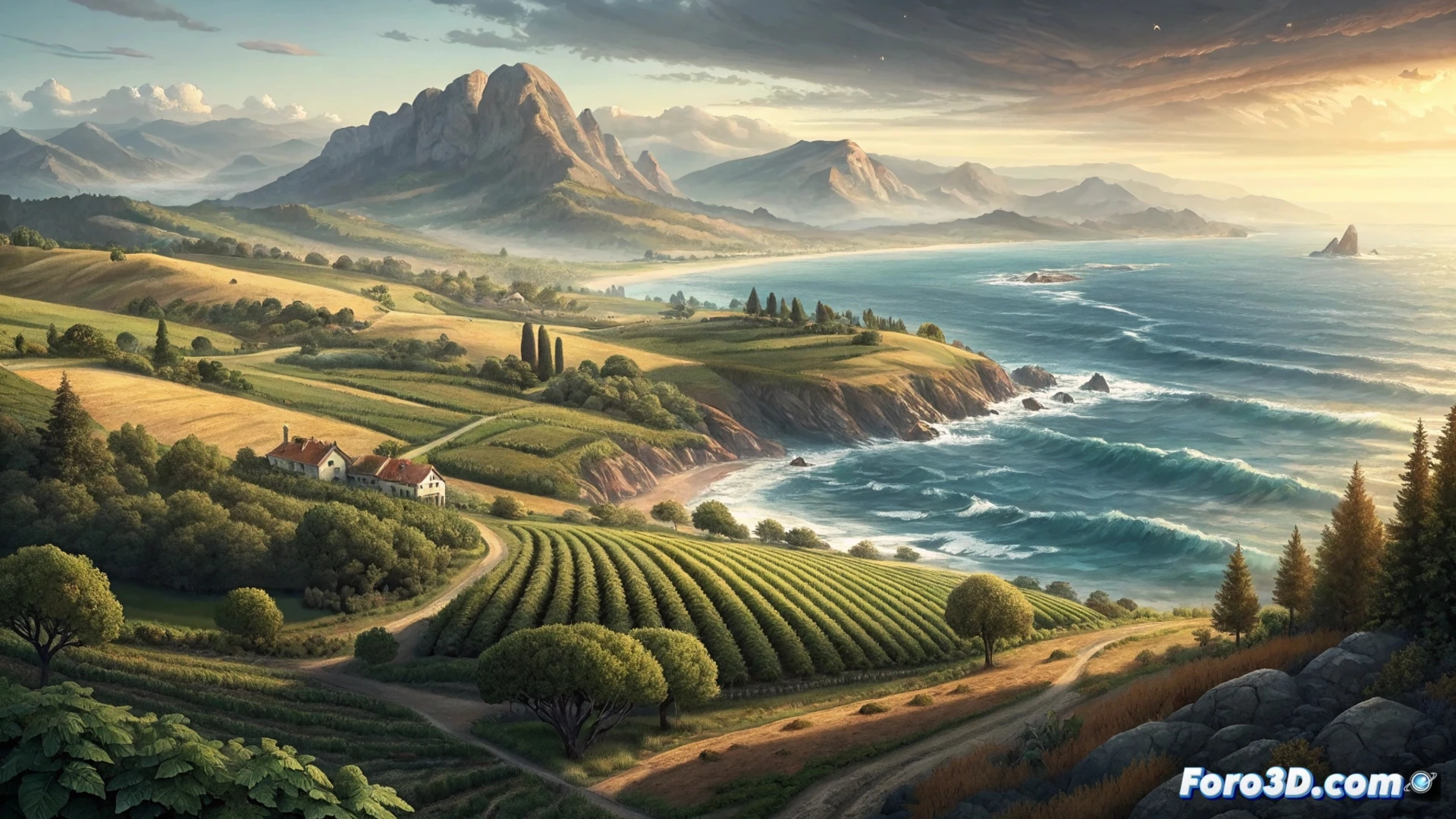 Un planeta con continentes verdes y océanos azules, donde solo pequeñas zonas áridas aparecen dispersas, ilustrando cómo los mares regulan las sequías globales.